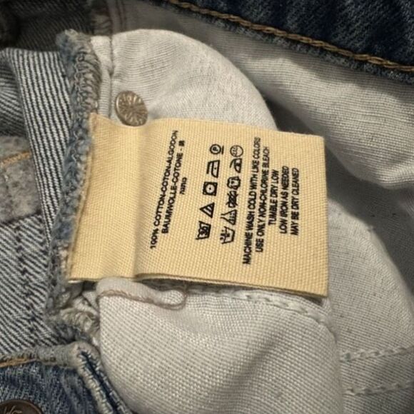 FREE PEOPLE WE THE FREE Hallie Blue Denim Distressed Mini Skirt Size 27 NWOT - Picture 11 of 11